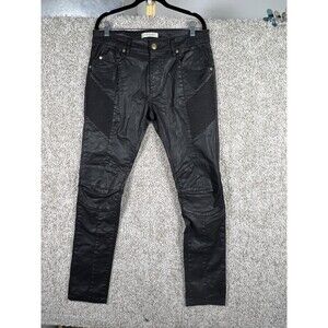 RARE Pierre Balmain Coated Biker Denim SIZE 32 ORIG $695